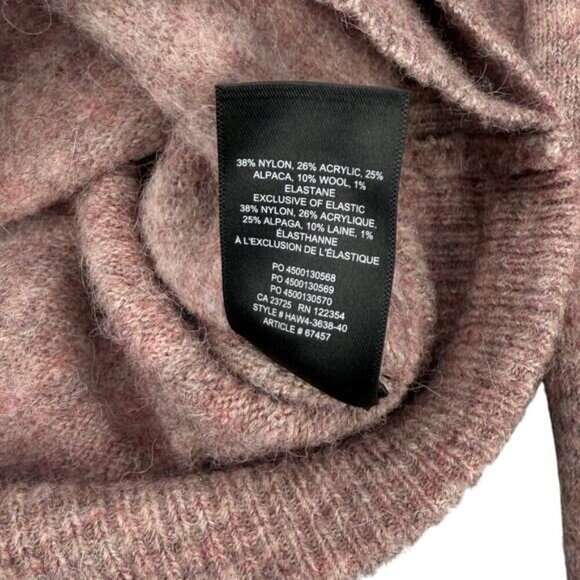 WILFRED Aritzia Lorin Alpaca Wool Tie Front Sweater Sz XS Petale Mix - Picture 7 of 8